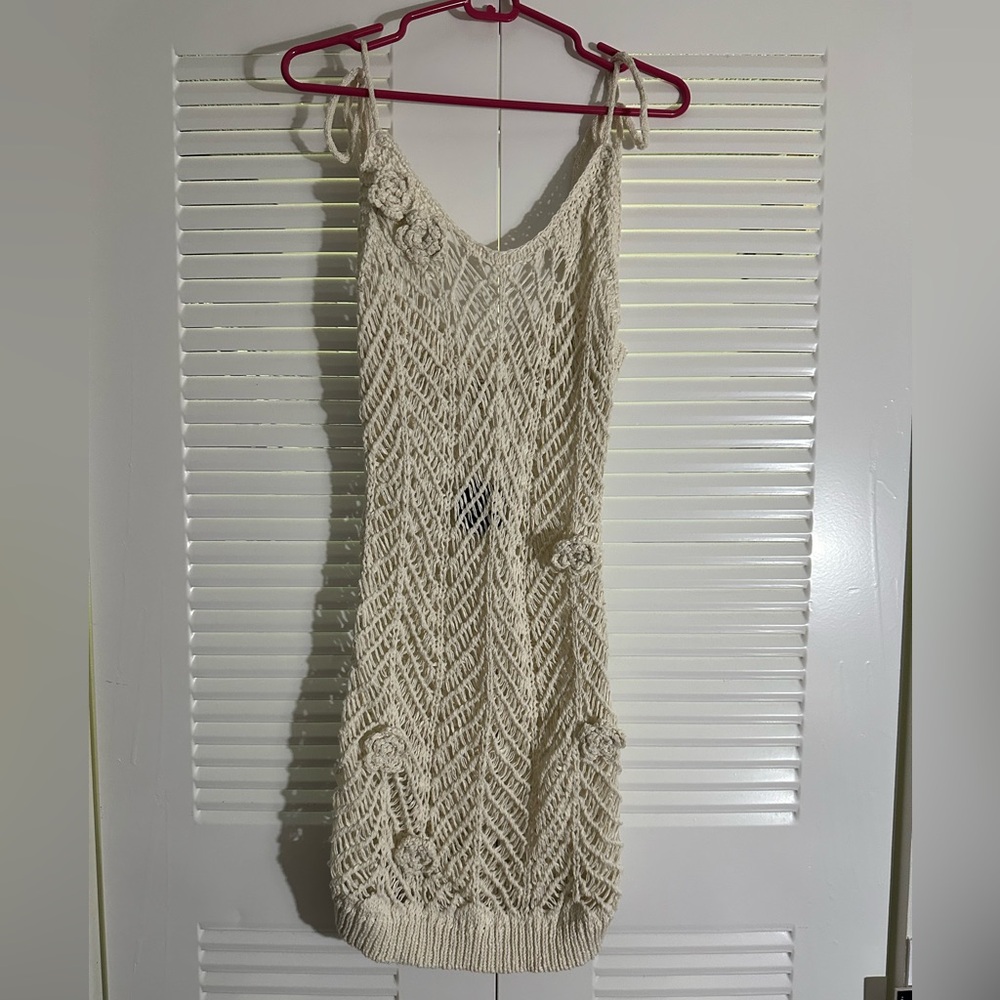 Lulu's Cream Knit Swim Coverup